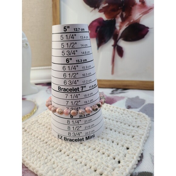 Natural Rhodochrosite Gemstone Bracelet – Stretch Fit NWOT #PinkHealing #Crystal - Picture 6 of 7